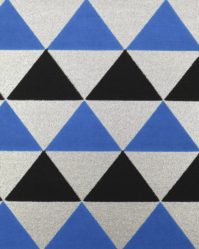 Tissu Wax Lurex Triangles Bleus Et Noirs - Maison Klem